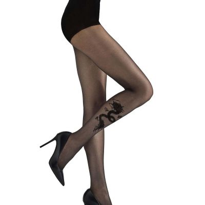 Women's Dangerous Dragon Sheer Nylon Tights